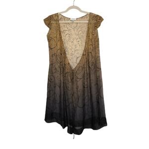 Vintage BCBG Silk Witchy Grunge Cardigan Long Flowy Layering Shirt TOp